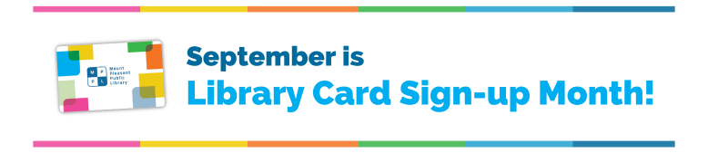 September is Library Card Sign-up Month promotional header