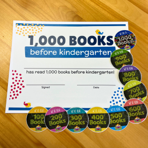 Image of the inside of the 1,000 Books before Kindergarten booklet with one hundred circles to be filled in.