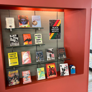 Image of the Black History month book display at the Main Library