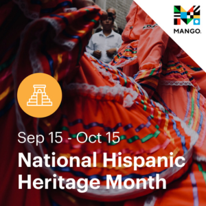 Mango Languages promotional graphic for hispanic heritage month