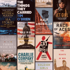 Graphic promoting Veterans and Military Families Month booklist.