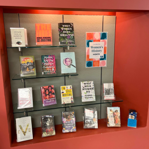 Photo of the Women's History Month book display at the Main Library