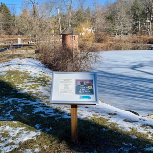 Photo of the first stop on the Storywalk at Nannahagan Park